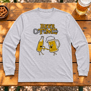 Beer Time Cartoon Friends 乾杯するビールキャラクターデザイン | 長袖Tシャツ | フロントのみプリント