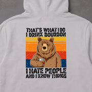 Bourbon Bear Wisdom クマとバーボンのデザイン | パーカー | バックのみプリント
