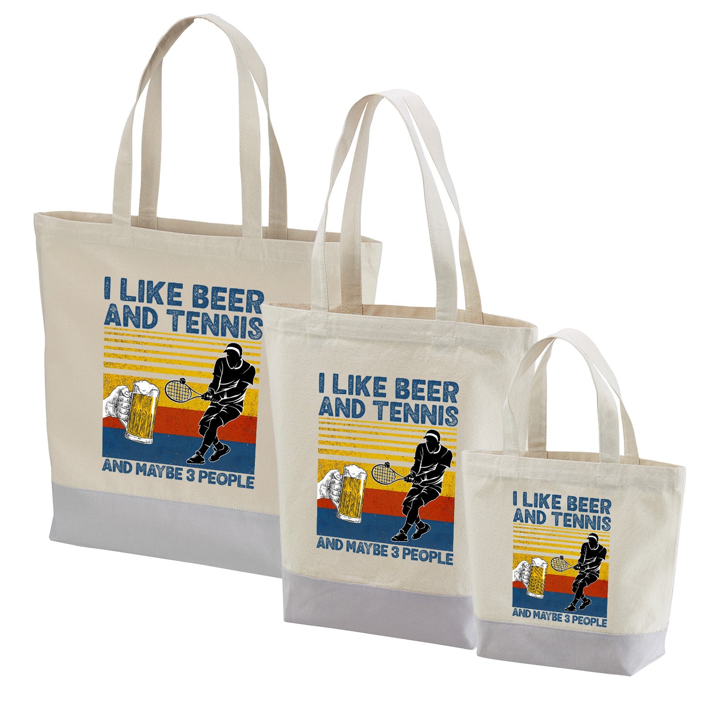 「I LIKE BEER AND TENNIS」トートバッグ|ビール・テニス好きへのプレゼント | Drunkmode
