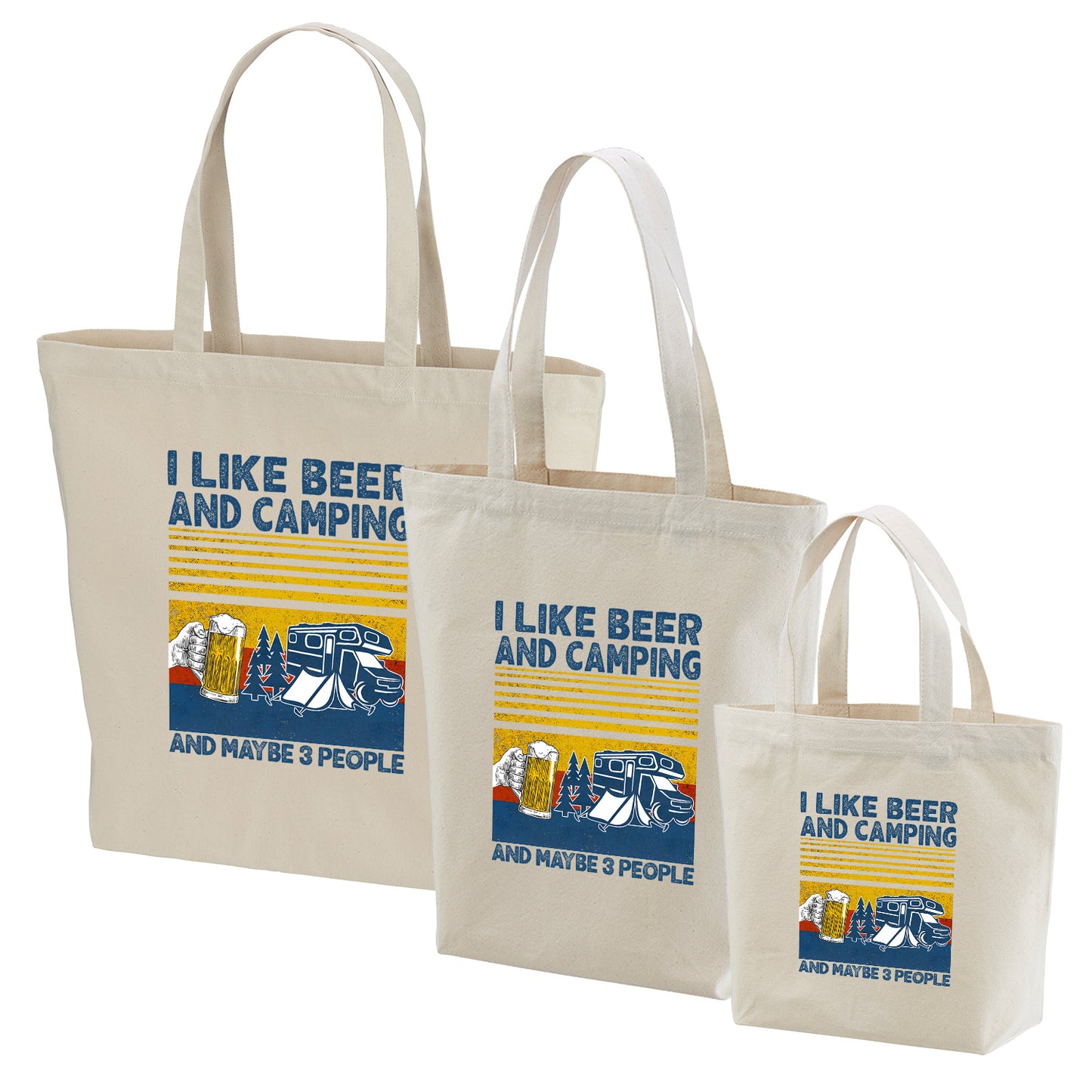 「I LIKE BEER AND MY CAMPING」誕生日プレゼントにも最適!居酒屋・飲み会で話題の面白トートバッグ|日本酒・ビール・焼酎・ウイスキー好きにおすすめ