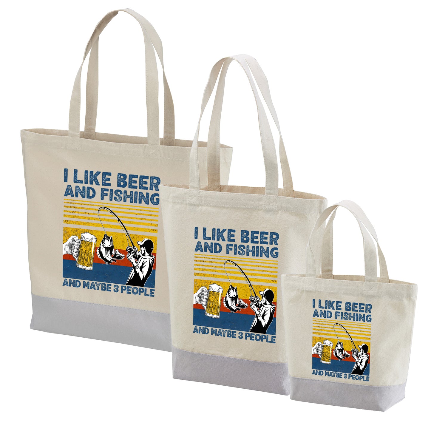 「I LIKE BEER AND FISHING」トートバッグ|ビール・釣り好きへのプレゼント | Drunkmode