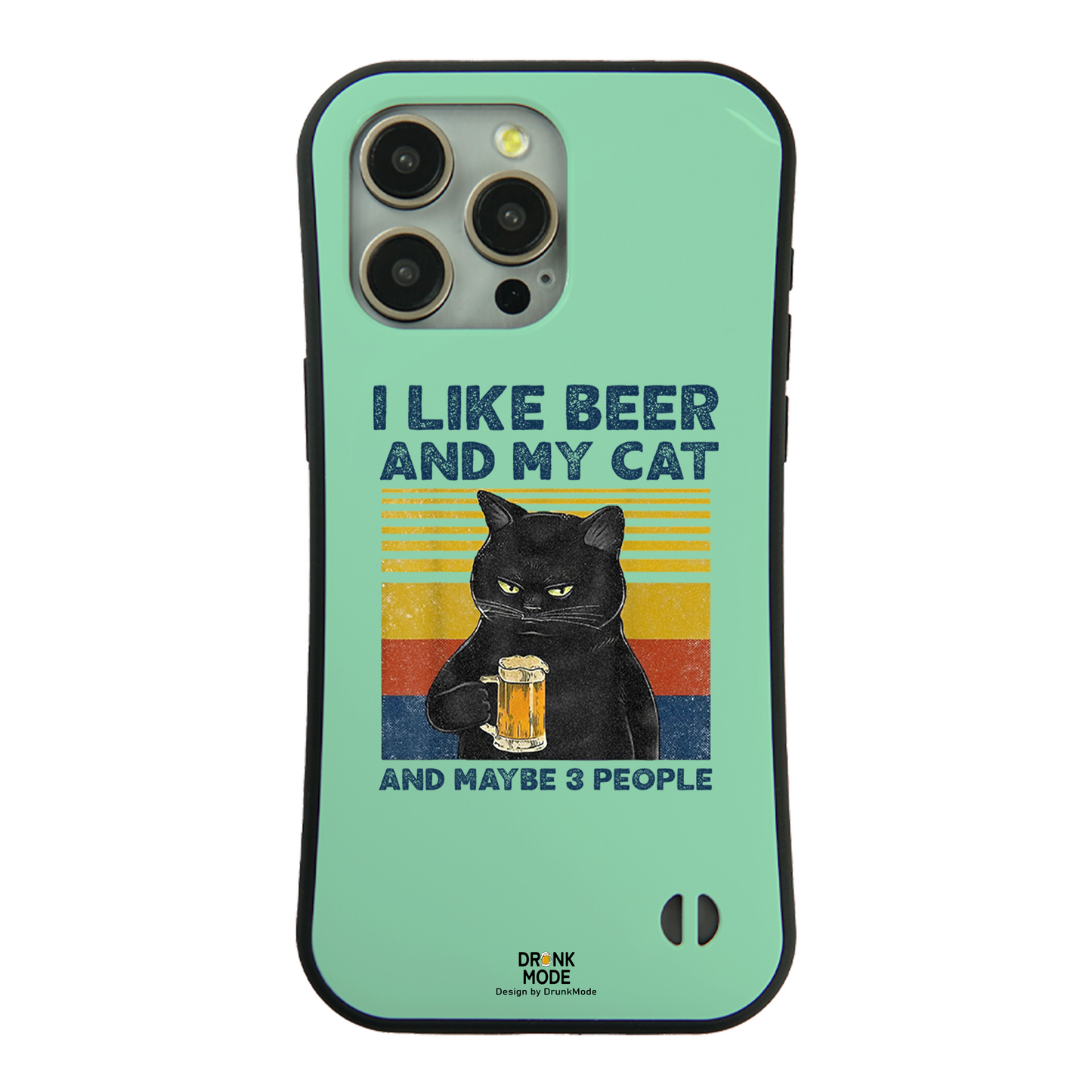 「I LIKE BEER AND MY CAT」iPhoneケース おもしろデザイン|酒好きに人気のDrunkmodeスマホケース|ビール・焼酎・日本酒・ウイスキー好きにおすすめ|プレゼントにも◎