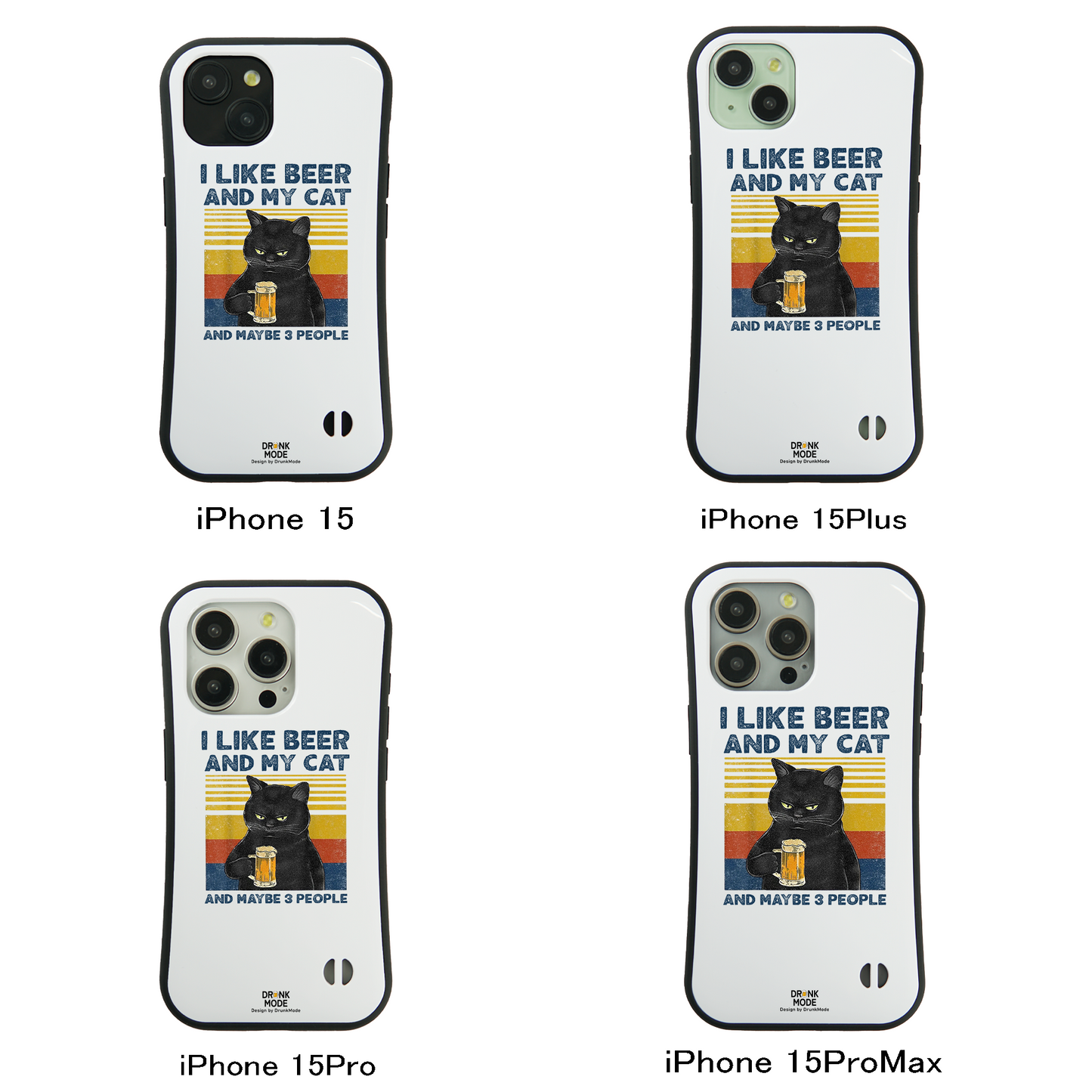 「I LIKE BEER AND MY CAT」iPhoneケース おもしろデザイン|酒好きに人気のDrunkmodeスマホケース|ビール・焼酎・日本酒・ウイスキー好きにおすすめ|プレゼントにも◎