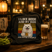 「I LIKE BEER AND MY DOG」ビール&犬が好き Tシャツ|犬種が選べます