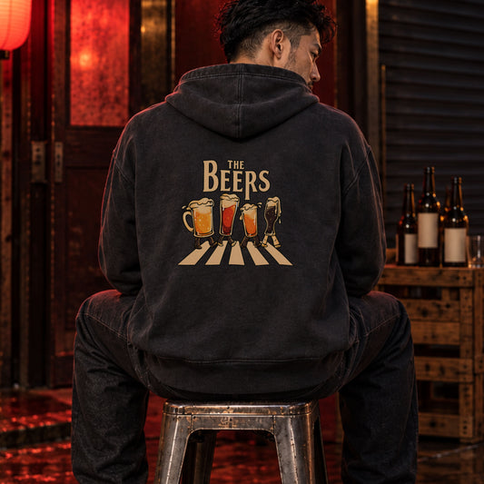 THE BEERS ビール横断歩道 パーカー |バックプリント