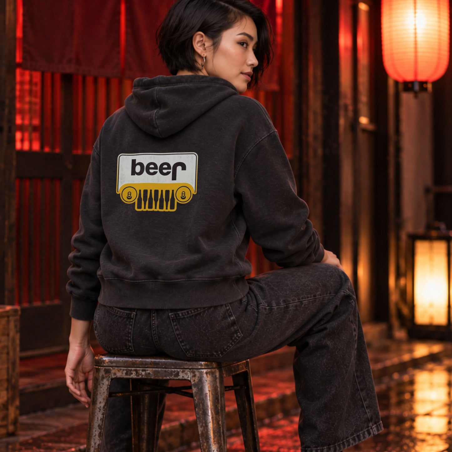 BEER オフロードグリル パーカー |バックプリント
