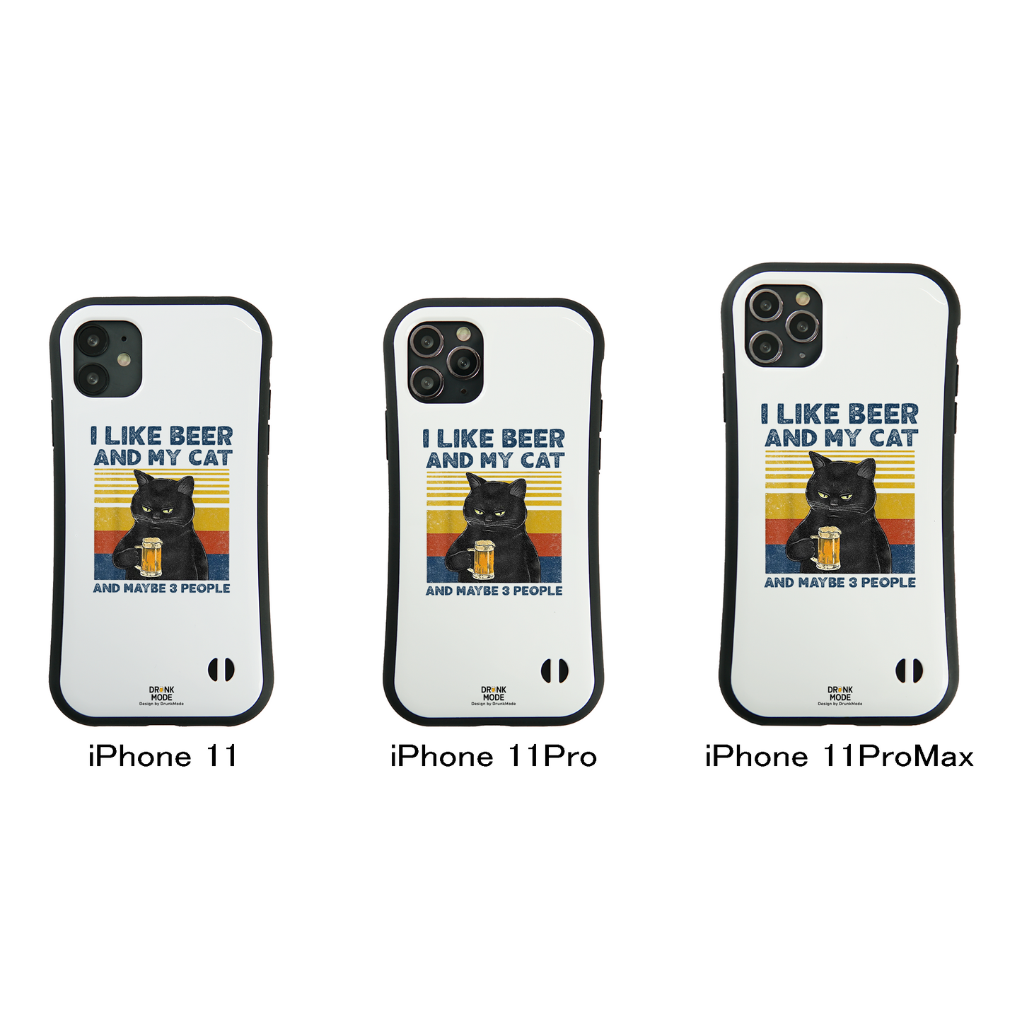 「I LIKE BEER AND MY CAT」iPhoneケース おもしろデザイン|酒好きに人気のDrunkmodeスマホケース|ビール・焼酎・日本酒・ウイスキー好きにおすすめ|プレゼントにも◎