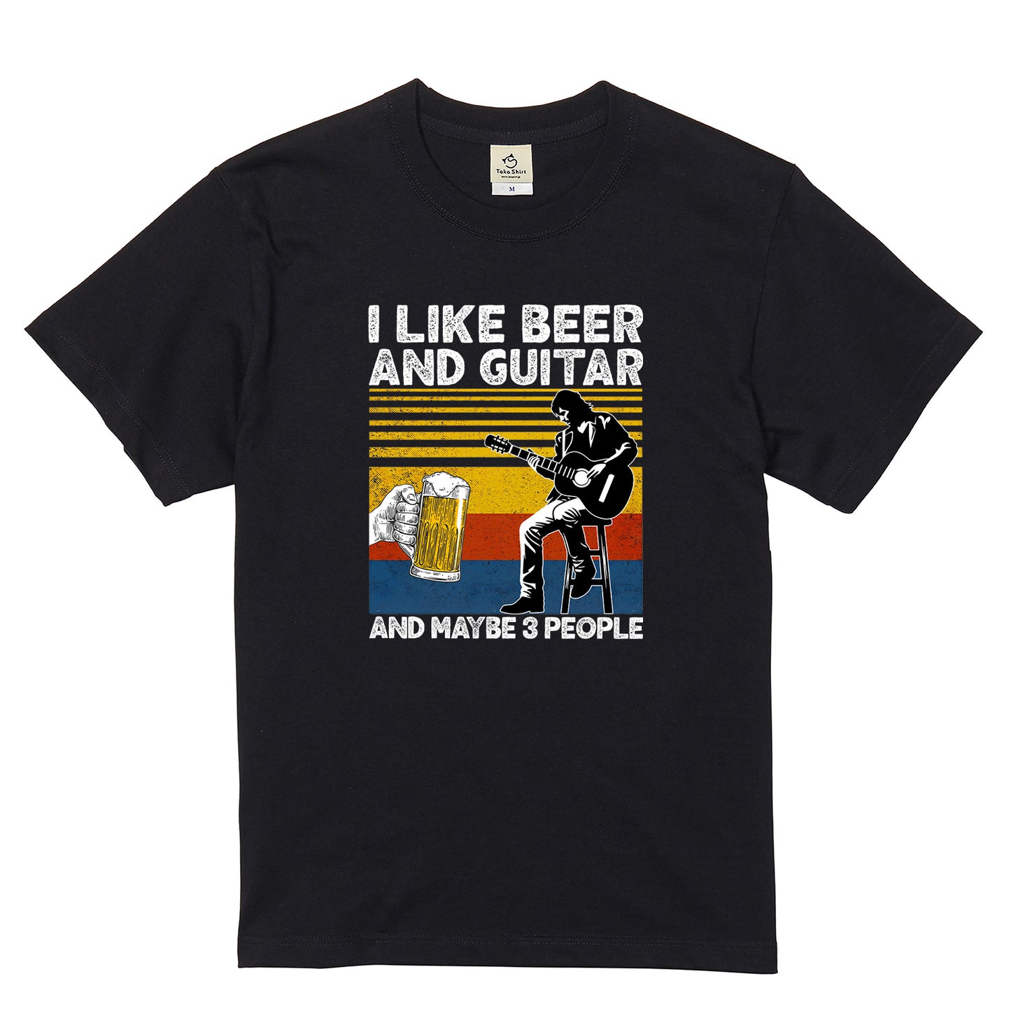 「I LIKE BEER AND GUITAR」ビール&ギターが好きTシャツ