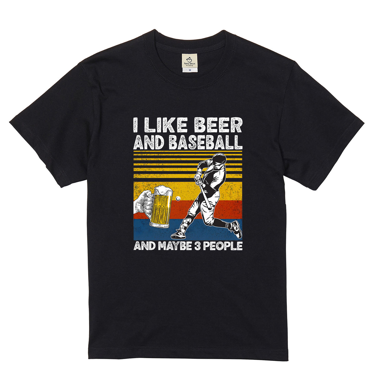「I LIKE BEER AND BASEBALL」ビール&野球が好き Tシャツ