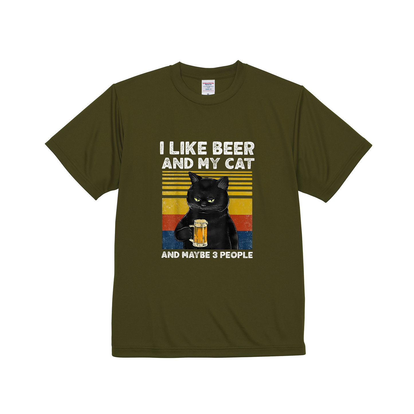 「I LIKE BEER AND MY CAT 」誕生日プレゼントにも最適!居酒屋・飲み会で話題の面白tシャツ|日本酒・ビール・焼酎・ウイスキー好きにおすすめ