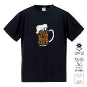 「Save Water Drink Beer - ビールは水分補給」誕生日プレゼントにも最適!居酒屋・飲み会で話題の面白ドライシルキータッチTシャツ|日本酒・ビール・焼酎・ウイスキー好きにおすすめ