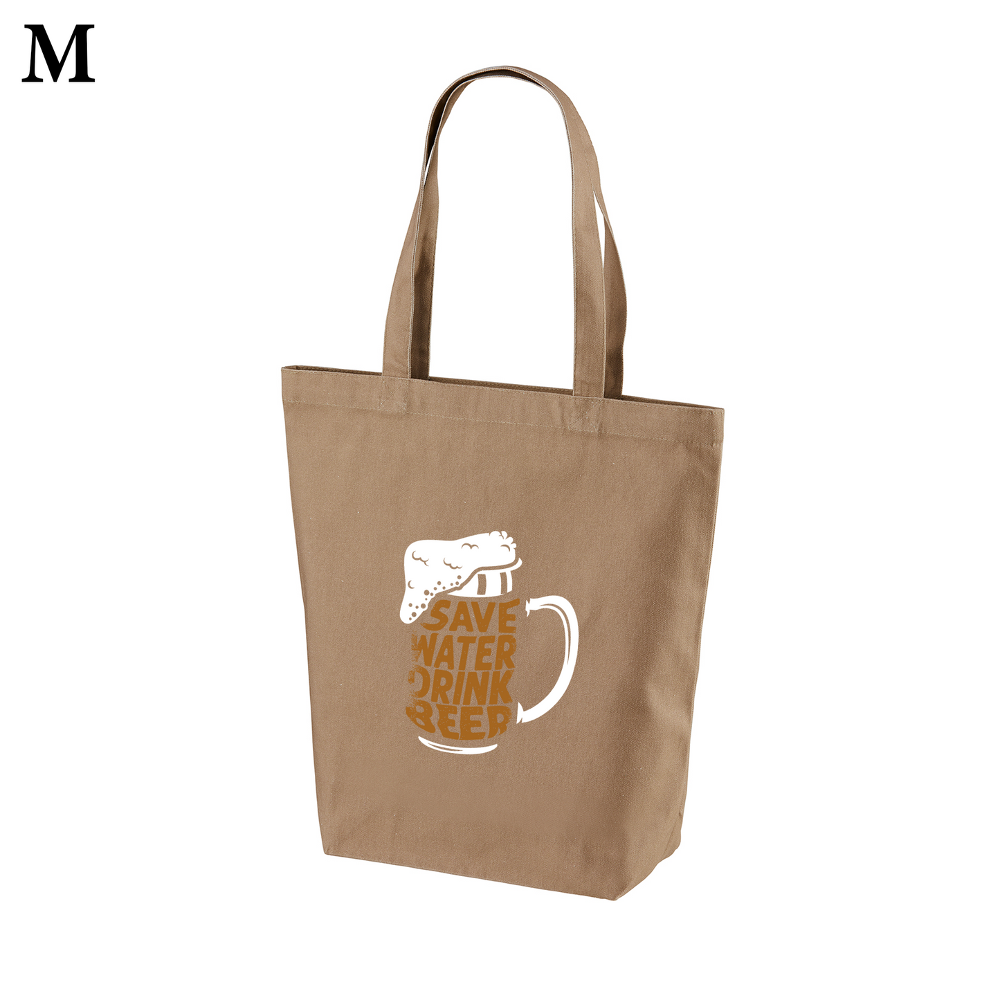 「Save Water Drink Beer - ビールは水分補給」誕生日プレゼントにも最適!居酒屋・飲み会で話題の面白トートバッグ|日本酒・ビール・焼酎・ウイスキー好きにおすすめ