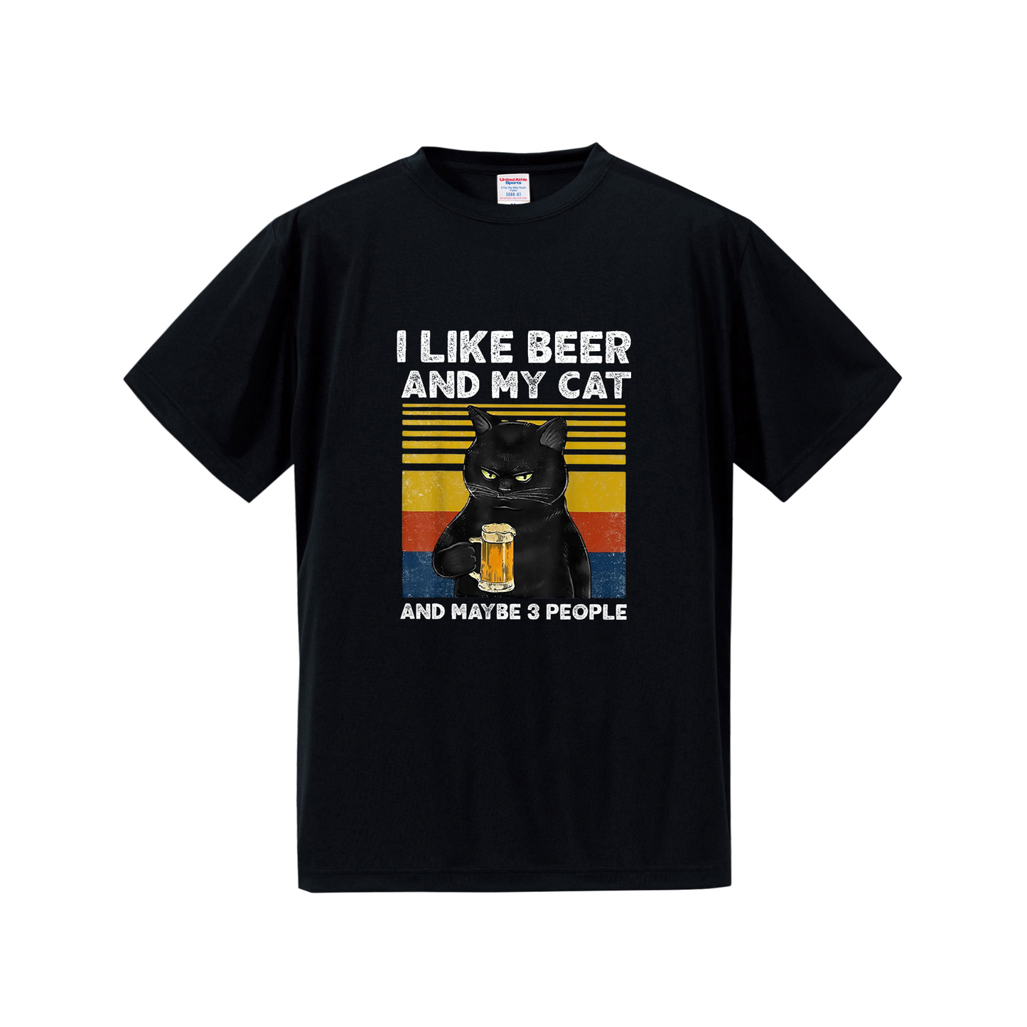 「I LIKE BEER AND MY CAT 」誕生日プレゼントにも最適!居酒屋・飲み会で話題の面白tシャツ|日本酒・ビール・焼酎・ウイスキー好きにおすすめ