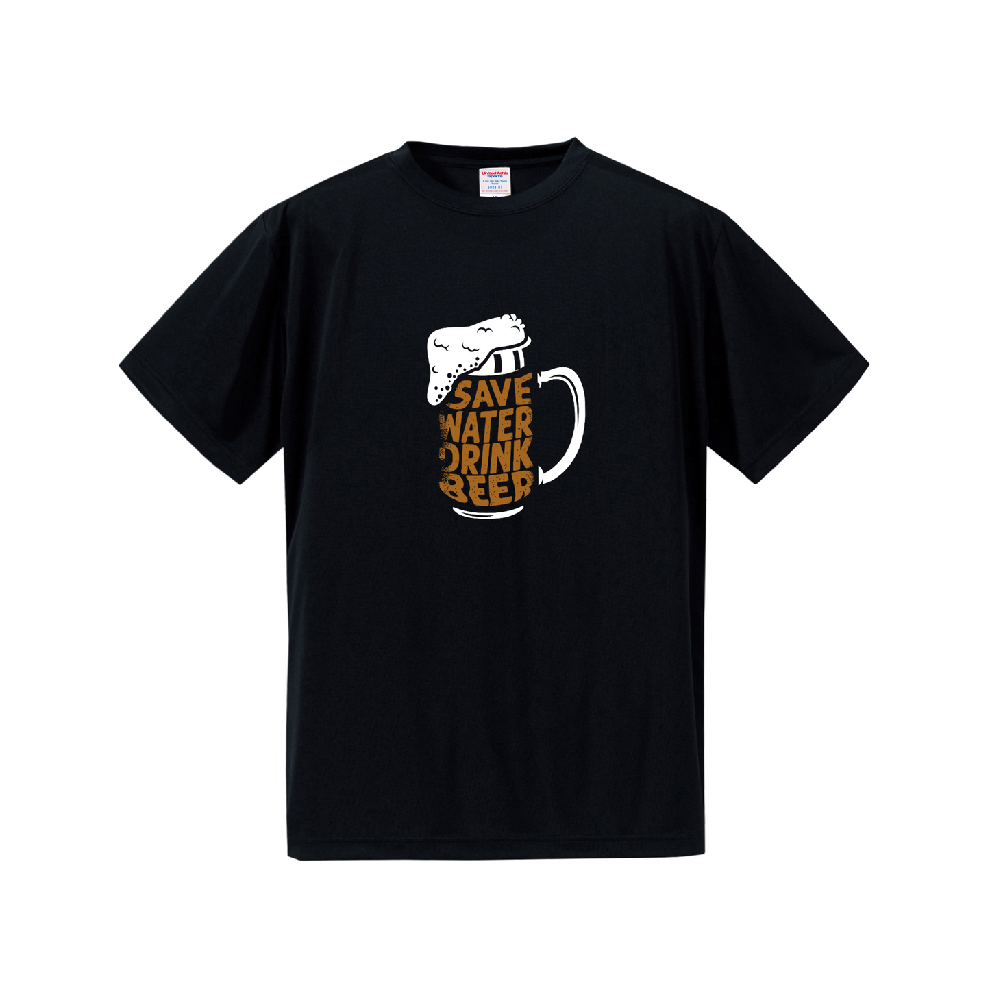 「 Save Water Drink Beer - ビールは水分補給」誕生日プレゼントにも最適!居酒屋・飲み会で話題の面白tシャツ|日本酒・ビール・焼酎・ウイスキー好きにおすすめ