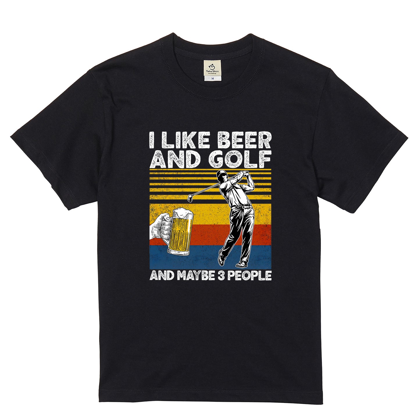 「I LIKE BEER AND GOLF」ビール&ゴルフが好きTシャツ