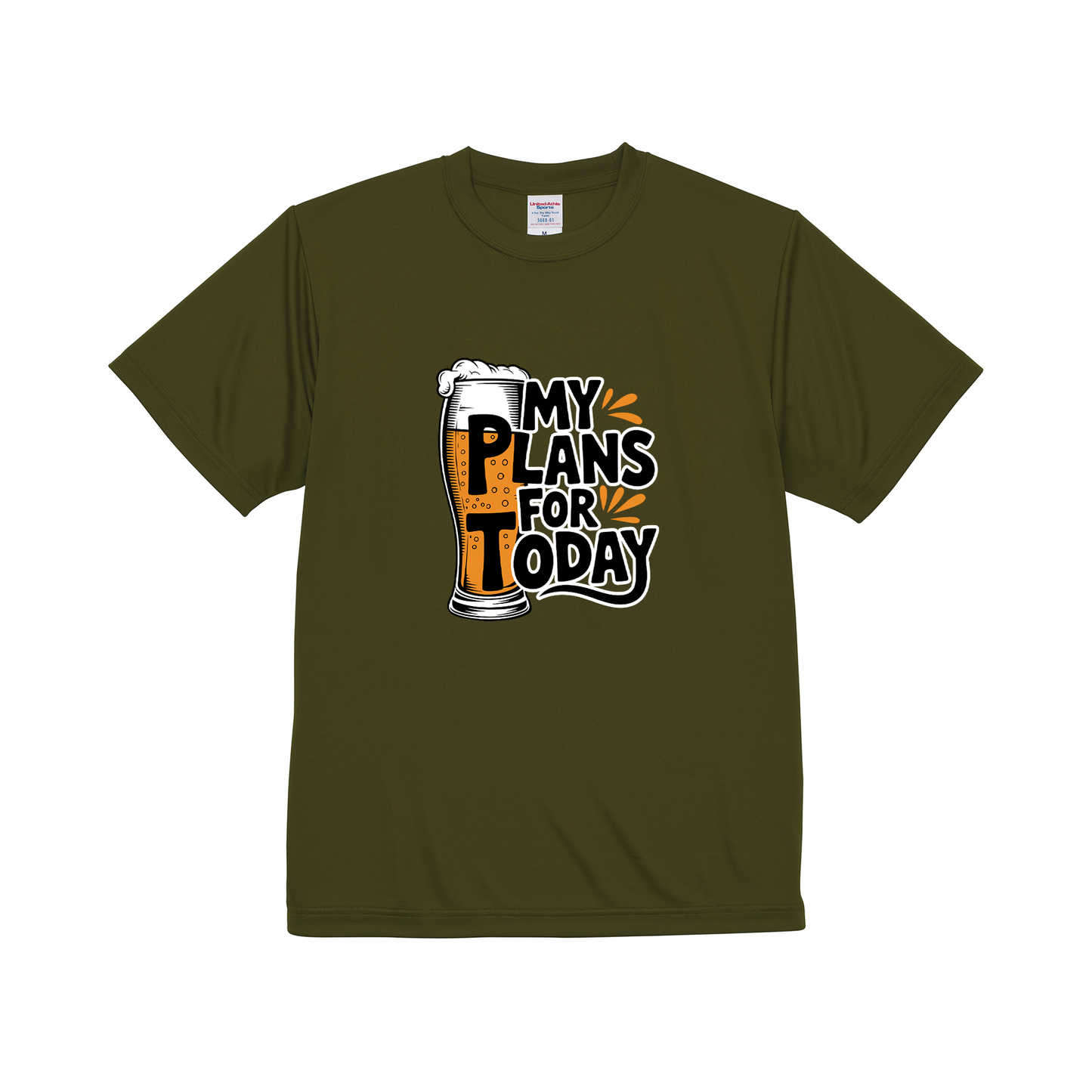 「MY PLANS FOR TODAY 」誕生日プレゼントにも最適!居酒屋・飲み会で話題の面白ドライシルキータッチTシャツ|日本酒・ビール・焼酎・ウイスキー好きにおすすめ