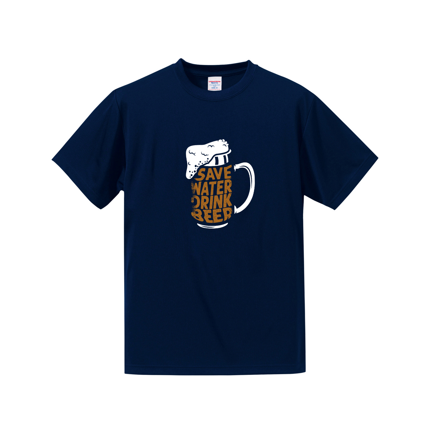 「 Save Water Drink Beer - ビールは水分補給」誕生日プレゼントにも最適!居酒屋・飲み会で話題の面白tシャツ|日本酒・ビール・焼酎・ウイスキー好きにおすすめ