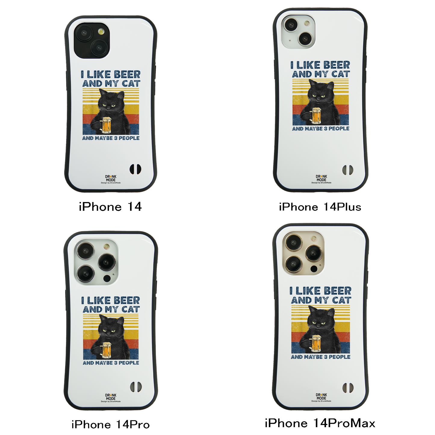 「I LIKE BEER AND MY CAT」iPhoneケース おもしろデザイン|酒好きに人気のDrunkmodeスマホケース|ビール・焼酎・日本酒・ウイスキー好きにおすすめ|プレゼントにも◎