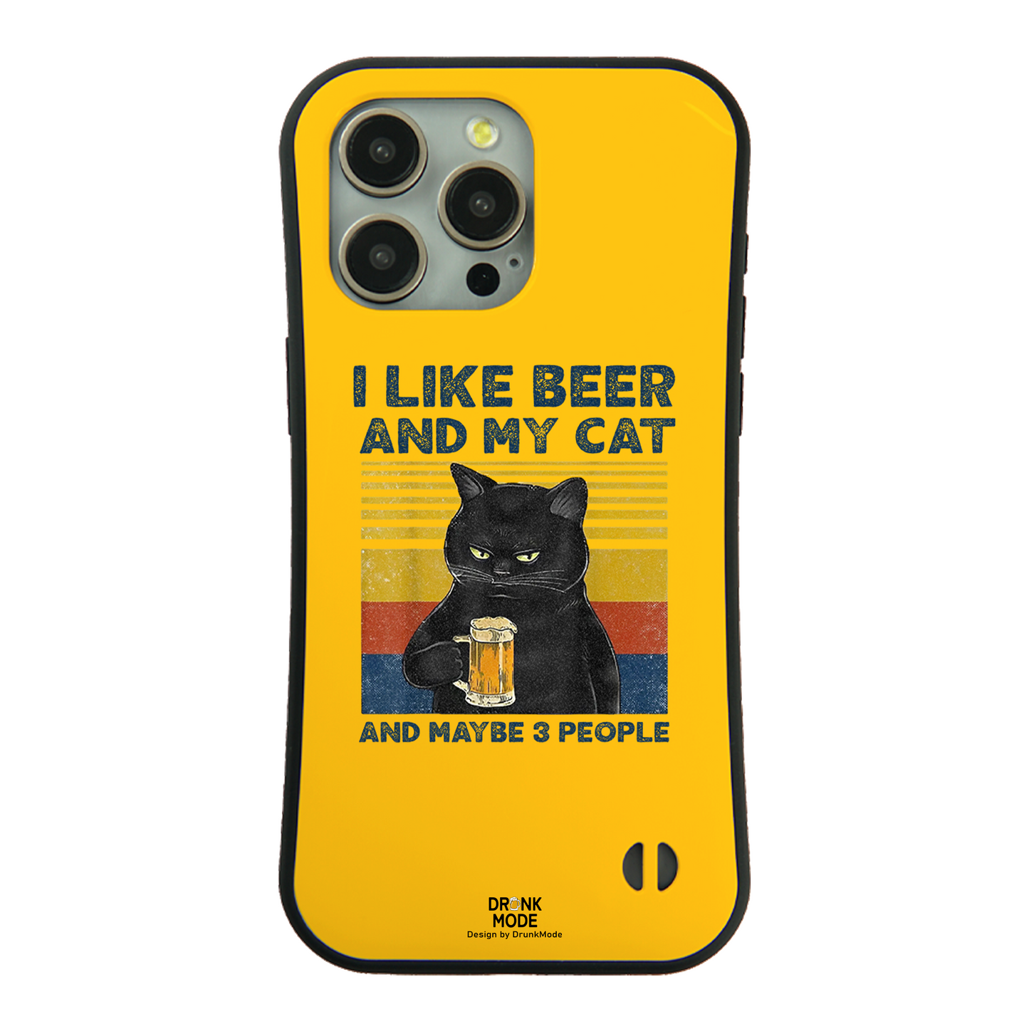 「I LIKE BEER AND MY CAT」iPhoneケース おもしろデザイン|酒好きに人気のDrunkmodeスマホケース|ビール・焼酎・日本酒・ウイスキー好きにおすすめ|プレゼントにも◎
