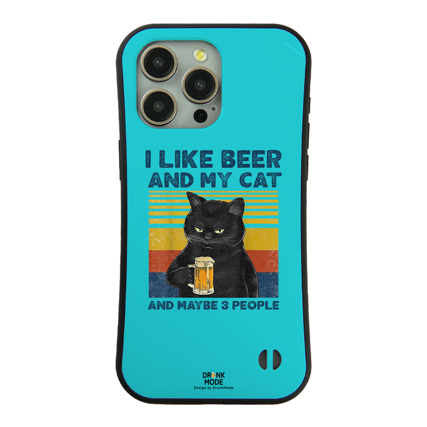 「I LIKE BEER AND MY CAT」iPhoneケース おもしろデザイン|酒好きに人気のDrunkmodeスマホケース|ビール・焼酎・日本酒・ウイスキー好きにおすすめ|プレゼントにも◎