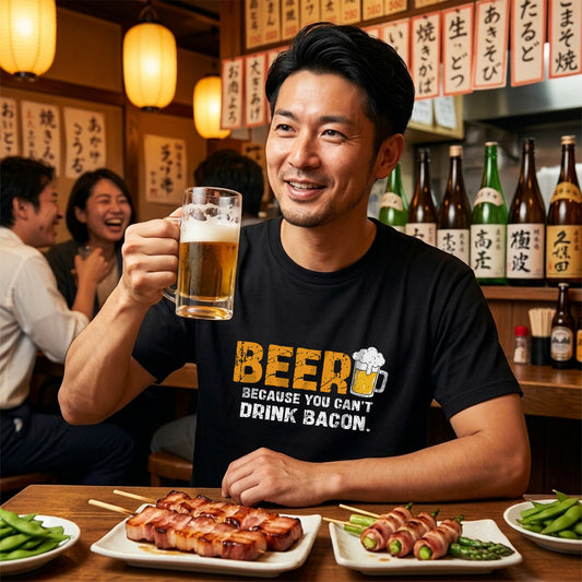 「BEER Because You Can't Drink Bacon 」シャツ | ビール好き・おもしろ・飲み会に人気