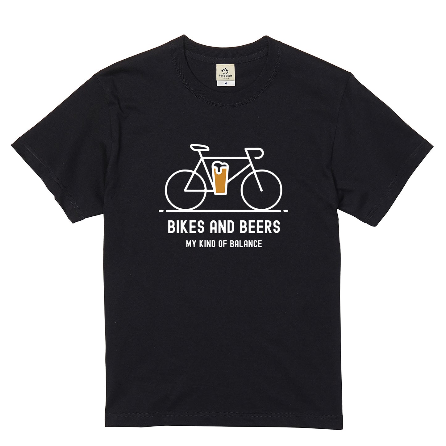 「 BIKES AND BEERS 」誕生日プレゼントにも最適!居酒屋・飲み会で話題の面白tシャツ|日本酒・ビール・焼酎・ウイスキー好きにおすすめ