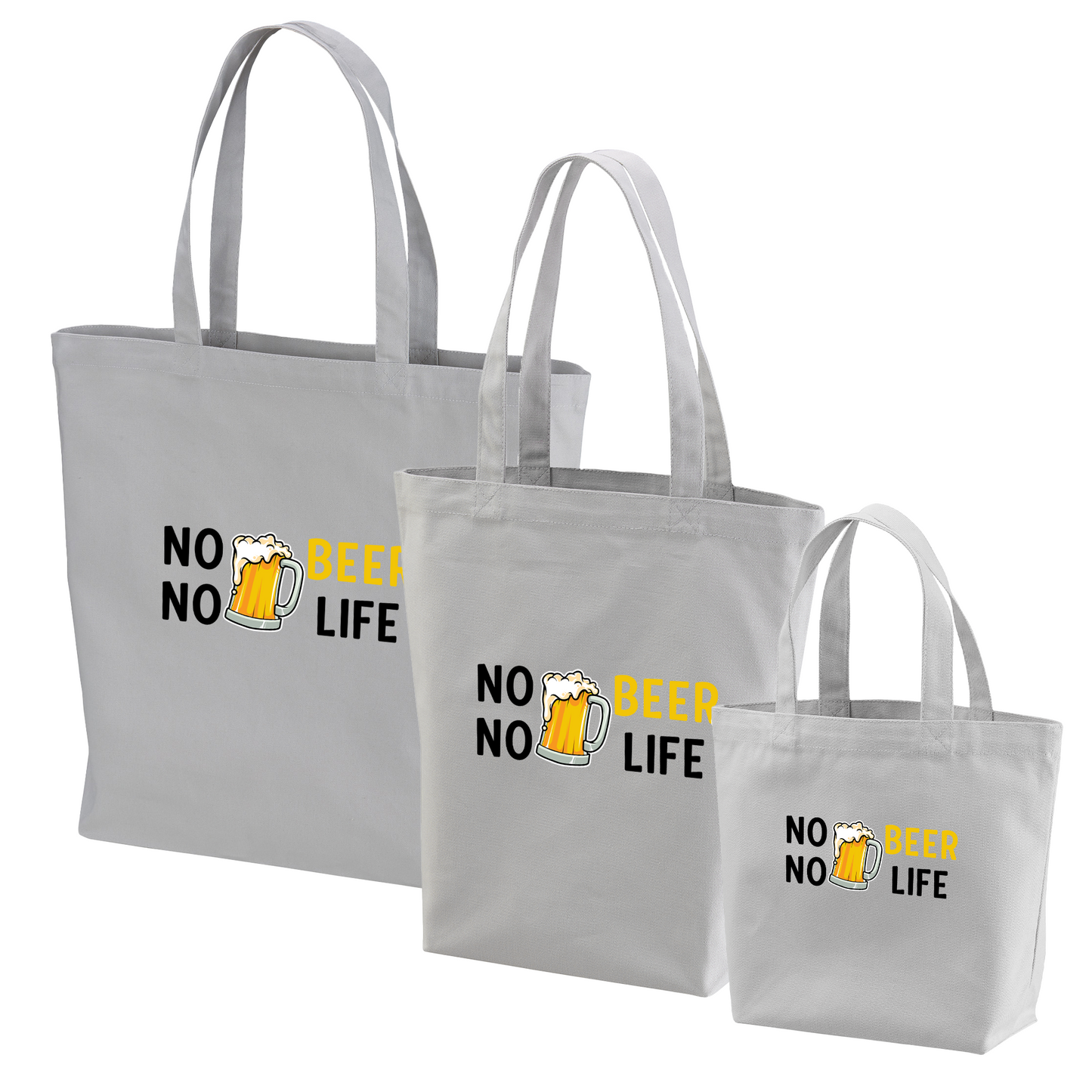 「 NO BEER NO LIFE 」誕生日プレゼントにも最適!居酒屋・飲み会で話題の面白トートバッグ|日本酒・ビール・焼酎・ウイスキー好きにおすすめ
