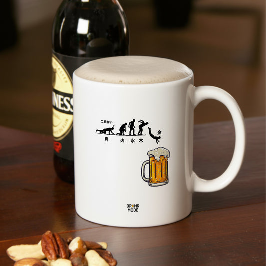 マグカップ ビールイラスト 月曜日金曜日スティックマン|ビール好きにおすすめ プレゼントにも最適