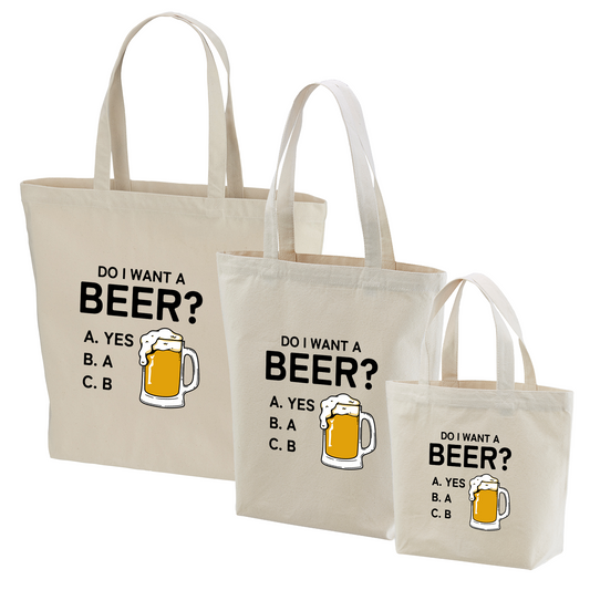 「Do i want a BEER?」誕生日プレゼントにも最適!居酒屋・飲み会で話題の面白トートバッグ|日本酒・ビール・焼酎・ウイスキー好きにおすすめ