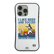 「I LIKE BEER AND SOCCER」iPhoneケース おもしろデザイン|酒好きに人気のDrunkmodeスマホケース|ビール・焼酎・日本酒・ウイスキー好きにおすすめ|プレゼントにも◎