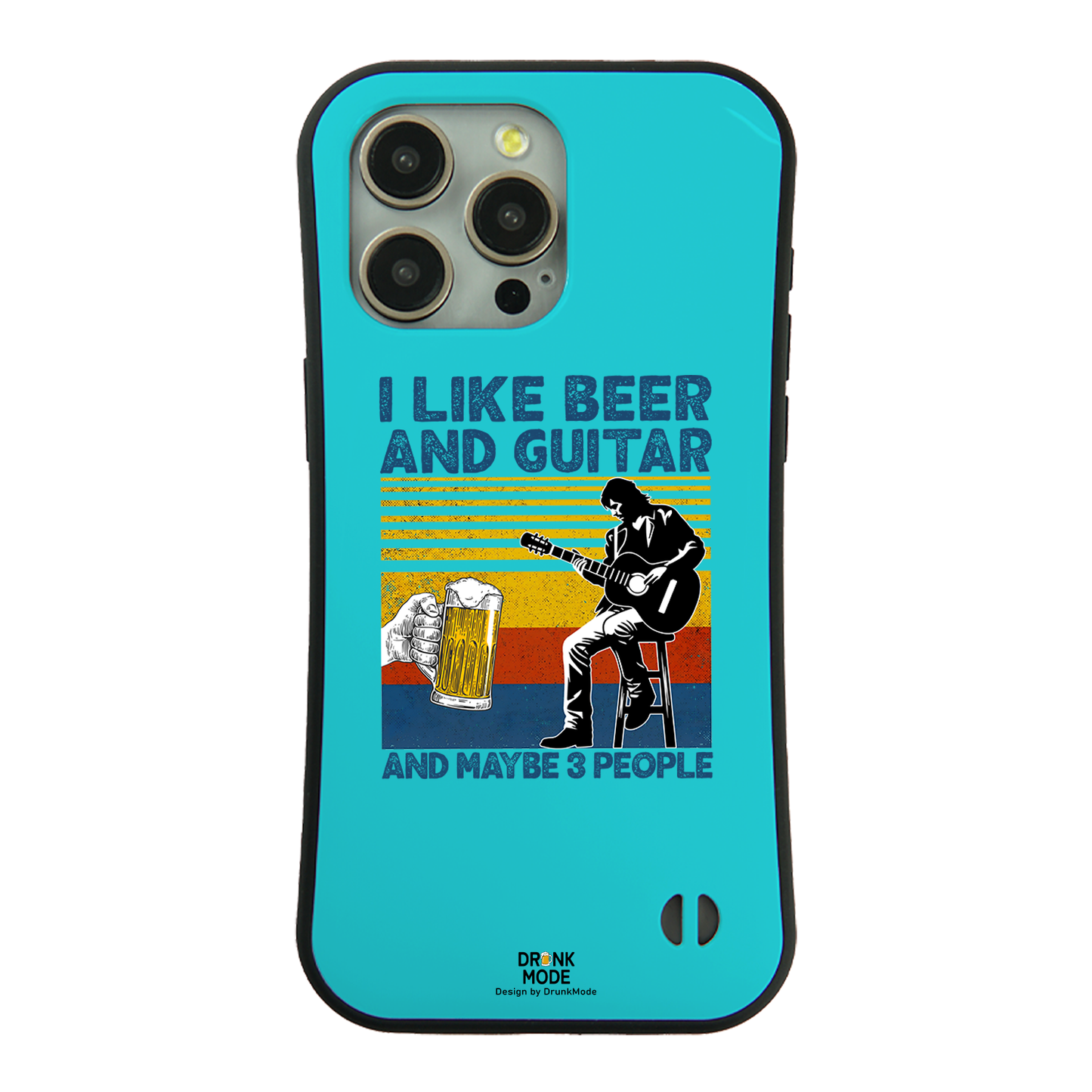 「I LIKE BEER AND GUITAR」iPhoneケース おもしろデザイン|酒好きに人気のDrunkmodeスマホケース|ビール・焼酎・日本酒・ウイスキー好きにおすすめ|プレゼントにも◎