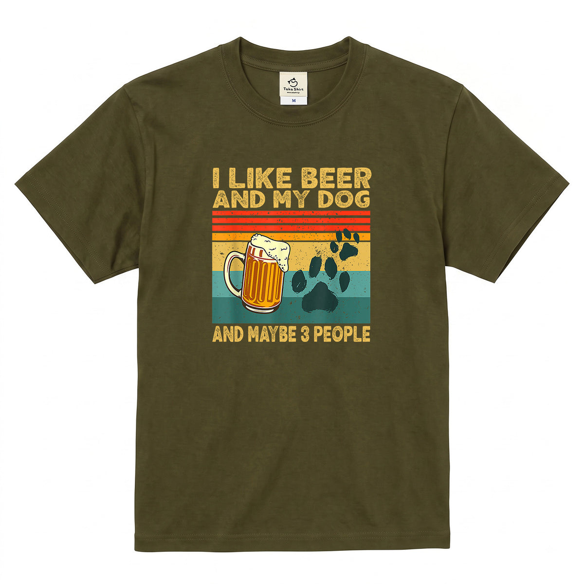 犬とビール好きTシャツ「I LIKE BEER AND MY DOG」 | 飲み会・誕生日プレゼントに