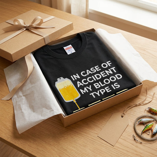 In Case of Accident My Blood Type is Beer Tシャツ | ビール好き・お酒・おもしろ・ジョークに人気