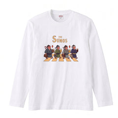THE SUMOS | 浴衣姿 お相撲さん 乾杯ビール ロック名盤オマージュ グラフィック 長袖Tシャツ【おもしろ雑貨・普段着・宴会・ユニセックス・ギフトに最適】