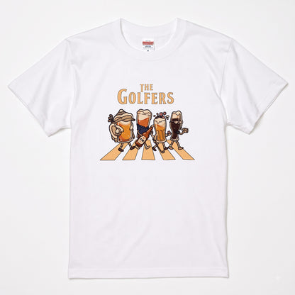 THE GOLFERS | ビールたちのゴルフ 横断歩道 面白Tシャツ【ゴルフ好き・父の日ギフトに最適】