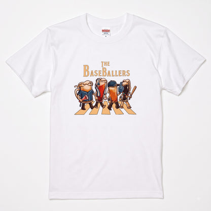 THE BASEBALLERS W | ビールたちの全力応援 横断歩道 面白Tシャツ【野球ファン・父の日ギフトに最適】