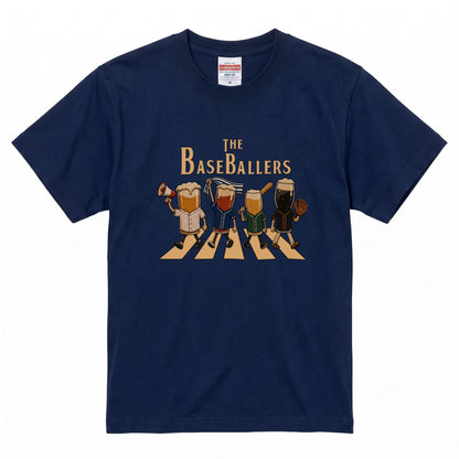 THE BASEBALLERS | 野球ビール アビーロード風パロディ 面白Tシャツ【野球観戦・ビール好き・ギフトに最適】