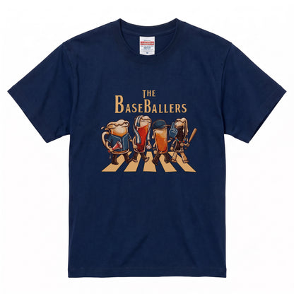 THE BASEBALLERS W | ビールたちの全力応援 横断歩道 面白Tシャツ【野球ファン・父の日ギフトに最適】