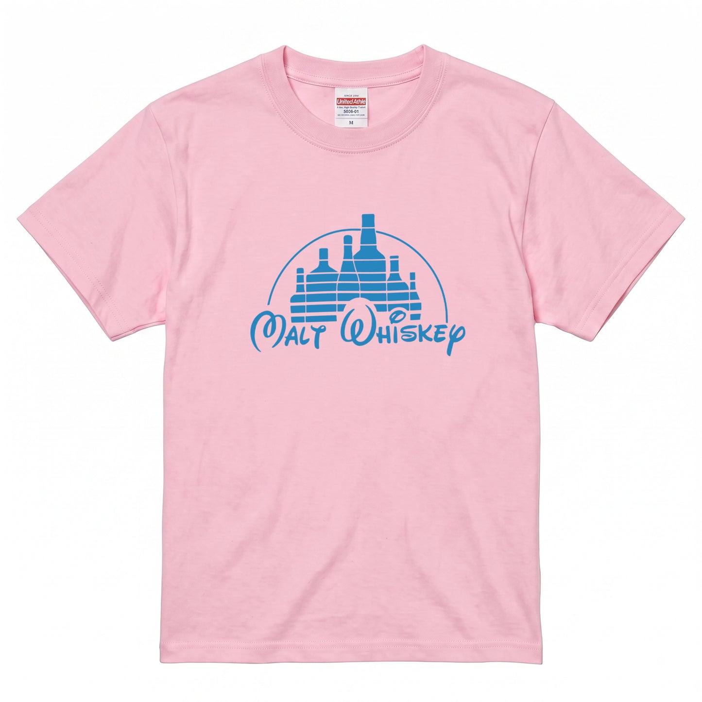 WHISKEY KINGDOM | ボトルキャッスル パロディグラフィック モルトウイスキー カジュアル Tシャツ【おもしろTシャツ・ストリート・宴会・ユニセックス・ギフトに最適】