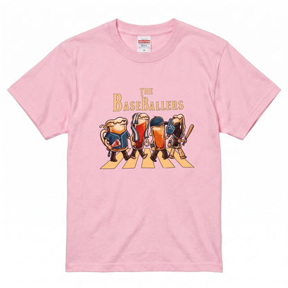 THE BASEBALLERS W | ビールたちの全力応援 横断歩道 面白Tシャツ【野球ファン・父の日ギフトに最適】
