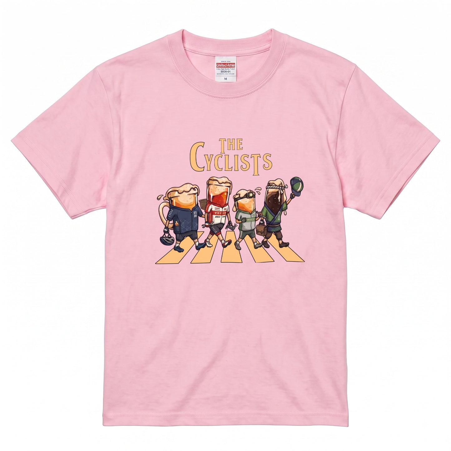 THE CYCLISTS | ビールたちのサイクリング 横断歩道 面白Tシャツ【自転車好き・ビール好き・ギフトに最適】