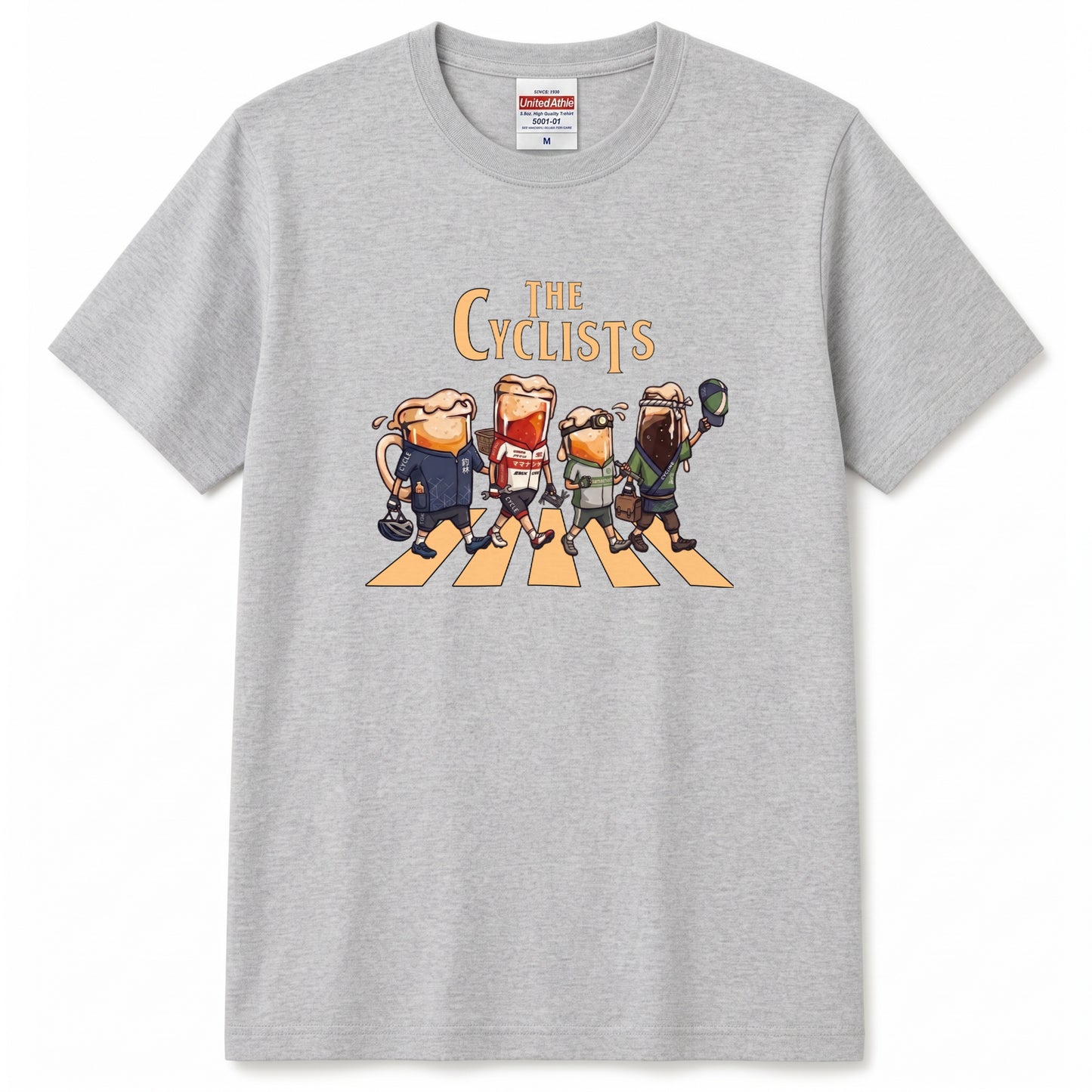 THE CYCLISTS | ビールたちのサイクリング 横断歩道 面白Tシャツ【自転車好き・ビール好き・ギフトに最適】