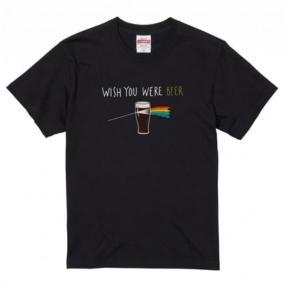 PRISM BEER | 手描き風 レトロ ロックグラフィック ビールグラス カジュアル Tシャツ【おもしろTシャツ・普段着・ストリート・ユニセックス・ギフトに最適】