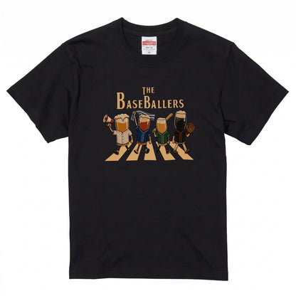 THE BASEBALLERS | 野球ビール アビーロード風パロディ 面白Tシャツ【野球観戦・ビール好き・ギフトに最適】