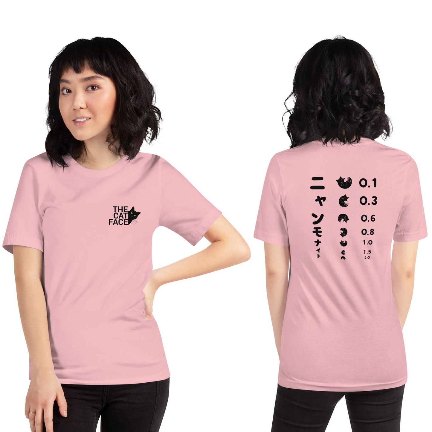 猫tシャツ ねこ 猫イラスト The Cat Face2 & ニャンモナイト | フロント&バックプリント｜アダルト&キッズサイズ.