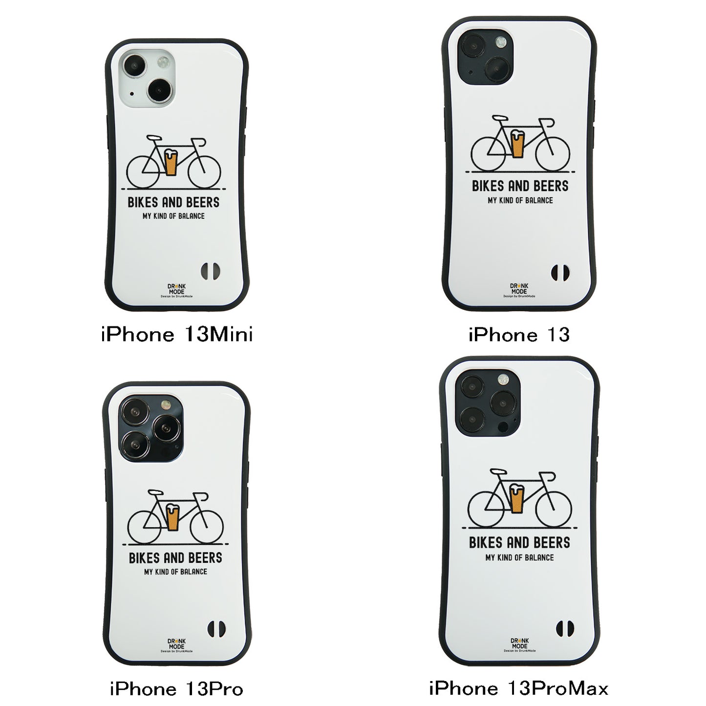 「BIKES AND BEERS 」iPhoneケース おもしろデザイン｜酒好きに人気のDrunkmodeスマホケース｜ビール・焼酎・日本酒・ウイスキー好きにおすすめ｜プレゼントにも◎