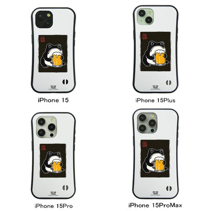「ビールを飲むカエル 和柄」iPhoneケース おもしろデザイン｜酒好きに人気のDrunkmodeスマホケース｜ビール・焼酎・日本酒・ウイスキー好きにおすすめ｜プレゼントにも◎