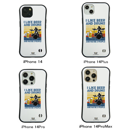 「I LIKE BEER AND DRUMS」iPhoneケース おもしろデザイン｜酒好きに人気のDrunkmodeスマホケース｜ビール・焼酎・日本酒・ウイスキー好きにおすすめ｜プレゼントにも◎