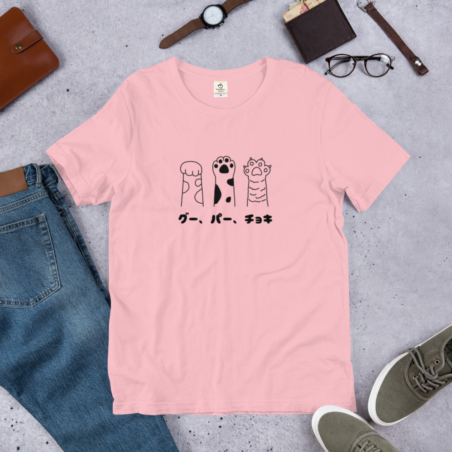 猫tシャツ ねこ 猫イラスト グー、パー、チョキ｜アダルト&キッズサイズ