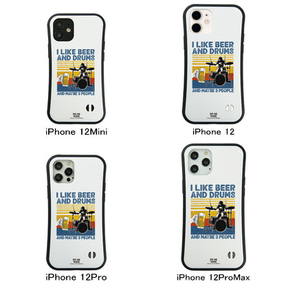 「I LIKE BEER AND DRUMS」iPhoneケース おもしろデザイン｜酒好きに人気のDrunkmodeスマホケース｜ビール・焼酎・日本酒・ウイスキー好きにおすすめ｜プレゼントにも◎
